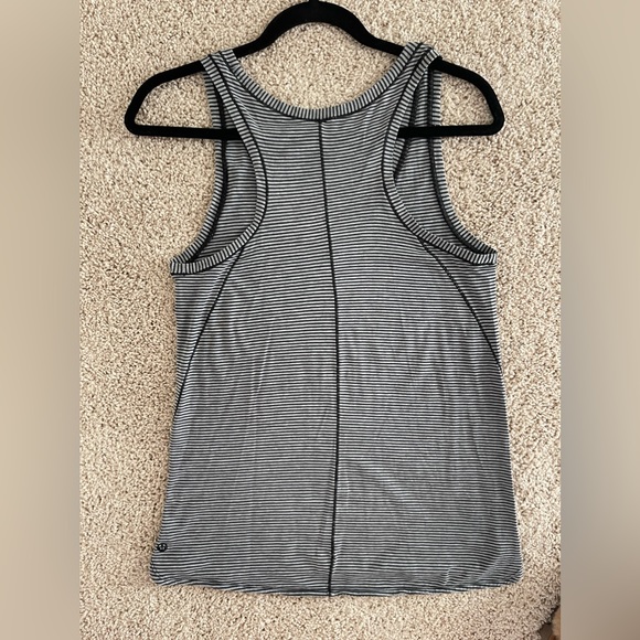 Women's Lululemon Circadian Tank Tonka Stripe Heathered Black Angel Wing - Picture 2 of 4